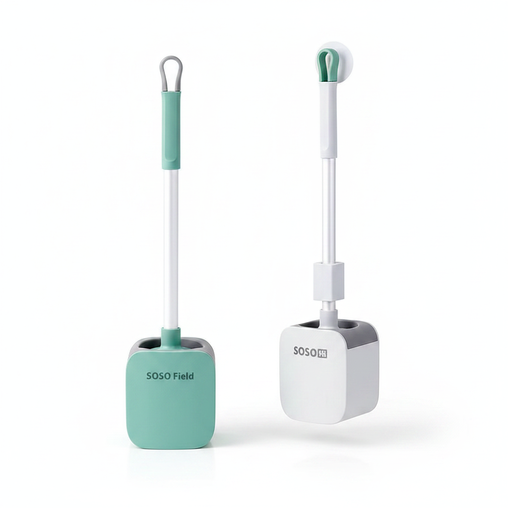 Silicone Toilet Brush with Holder - Hanging & Standing