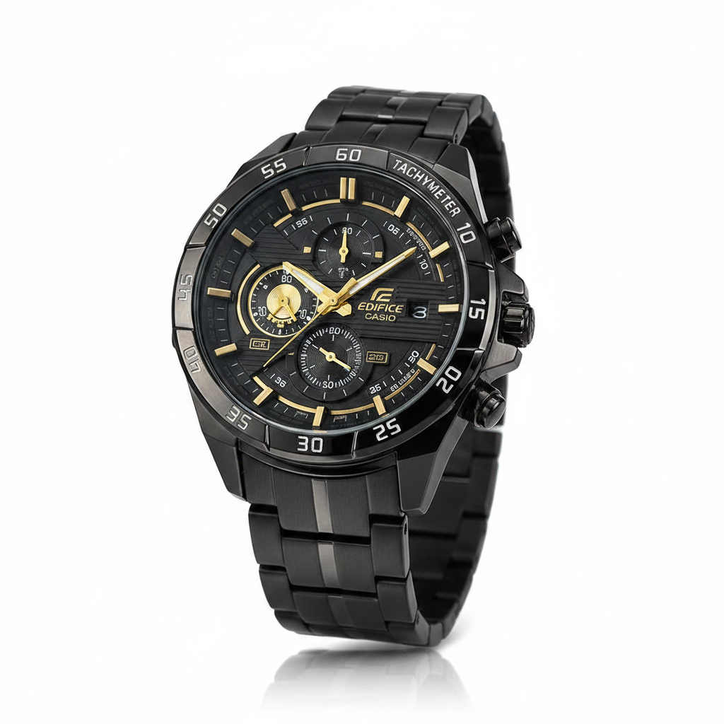 Casio Edifice Chronograph All-Black Gold Watch
