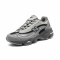 Grey & Black Chunky Dad Sneakers - Retro Running Style