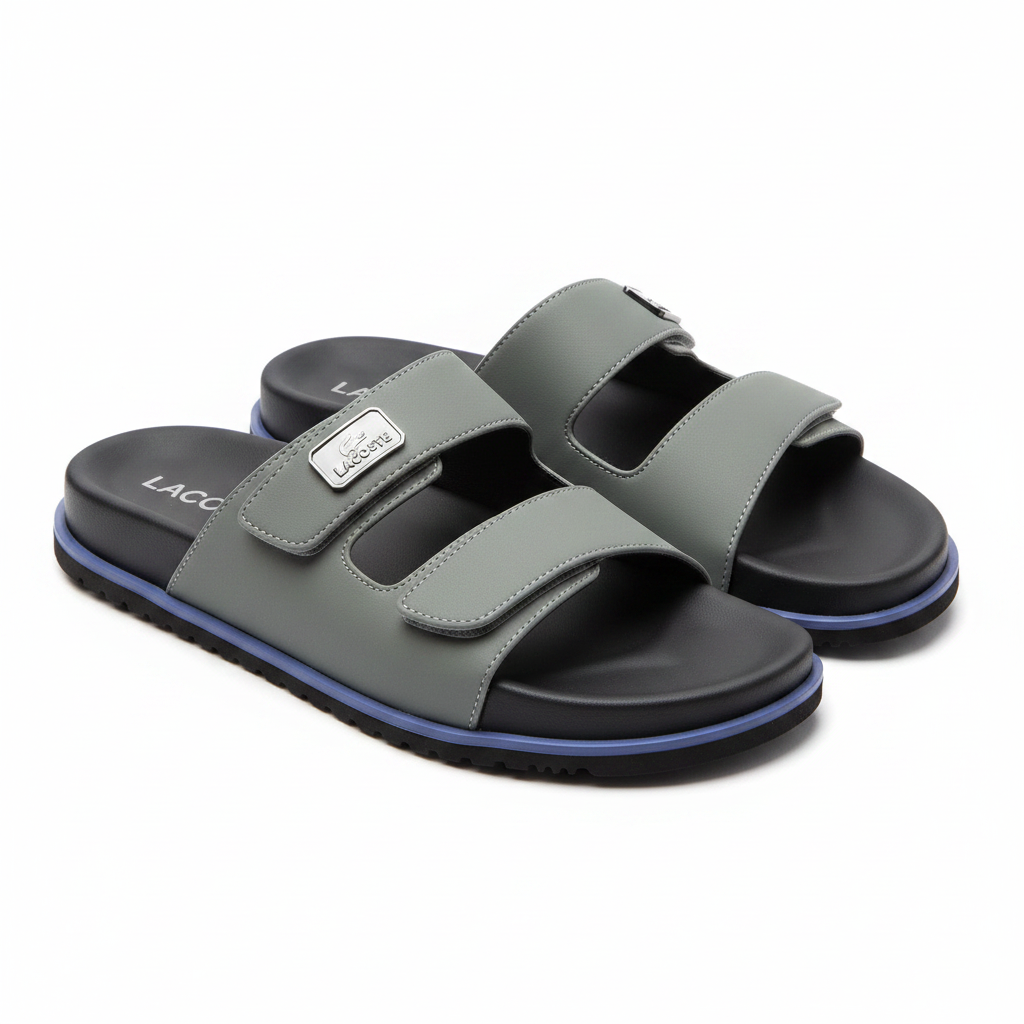 Lacoste Dual-Strap Slide Sandals