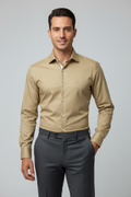 Men's Khaki Formal Dress Shirt – Brezzo