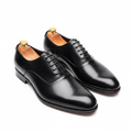 Black Whole-Cut Oxford Dress Shoes