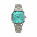 Casio Vintage Quartz Watch – Teal Dial & Silver Metallic Straps