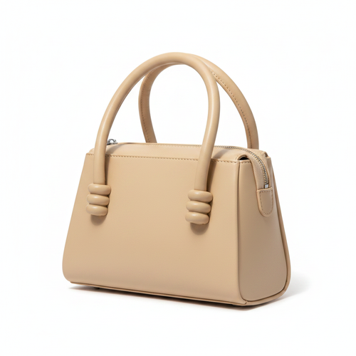 Alina Mini Top Handle Bag Beige - White Background