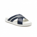 Bally Navy Cross-Strap Slide Sandal