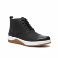 Black Leather High-Top Chukka Sneaker Boot