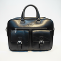 Leather Briefcase Laptop Bag Black