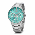 Junmei Chronograph Teal Dial Silver Watch