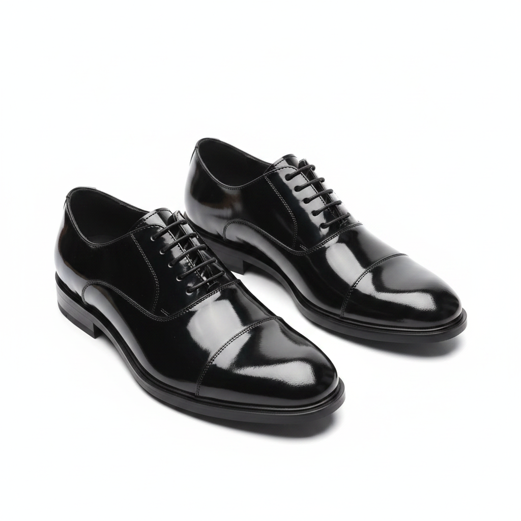 Patent Leather Lace-Up Oxford Shoes