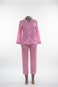 Ladies Striped Pajama Set – Pink & White
