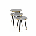Marble Look Round Nesting Side Tables Set of 3
