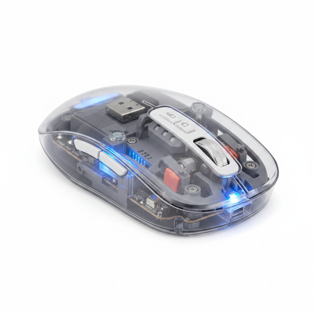 Classic Transparent Wireless Mouse with LED Light