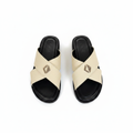 Dior Cream Leather Crossband Slide Sandals
