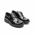 Crabkids Boys Black Patent Single Velcro School Shoes