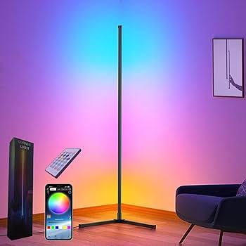 Smart RGB LED Corner Floor Lamp | Bluetooth, Music Sync, Remote & App Control