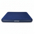 Intex 5x6 Double Inflatable Air Mattress - Navy Blue with ribbed flocked top surface