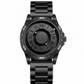 Magnetic Ball Bearing Watch - All black stainless steel with Roman numeral rotating dial