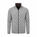 Men's Diamond Print Knit Zip-Up Jacket