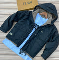 Men's Navy Blue Hooded Jacket