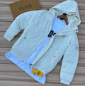 Men's Mint Quilted Hooded Puffer Jacket