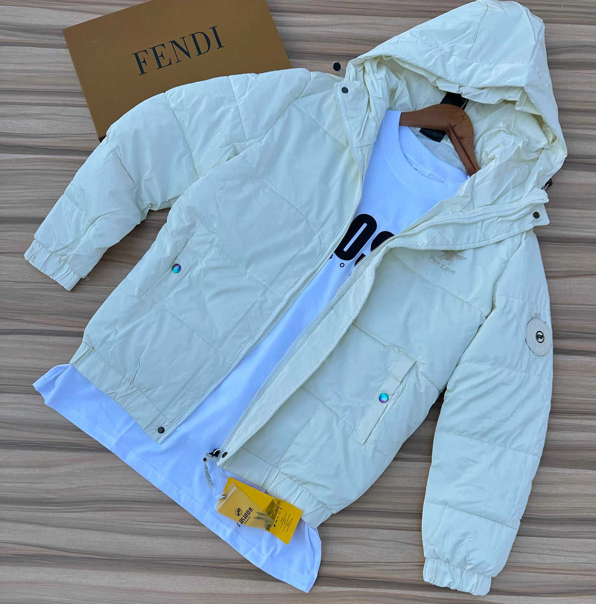 Men's Mint Quilted Hooded Puffer Jacket