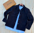 Men's Black Overshirt Jacket with Dual Chest Pockets