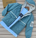 Men's Teal Blue Utility Hooded Jacket