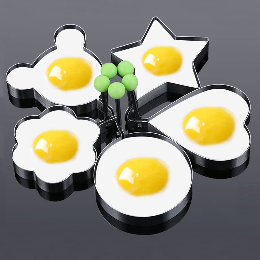 5-Piece Stainless Steel Egg Frying Mould Ring Set