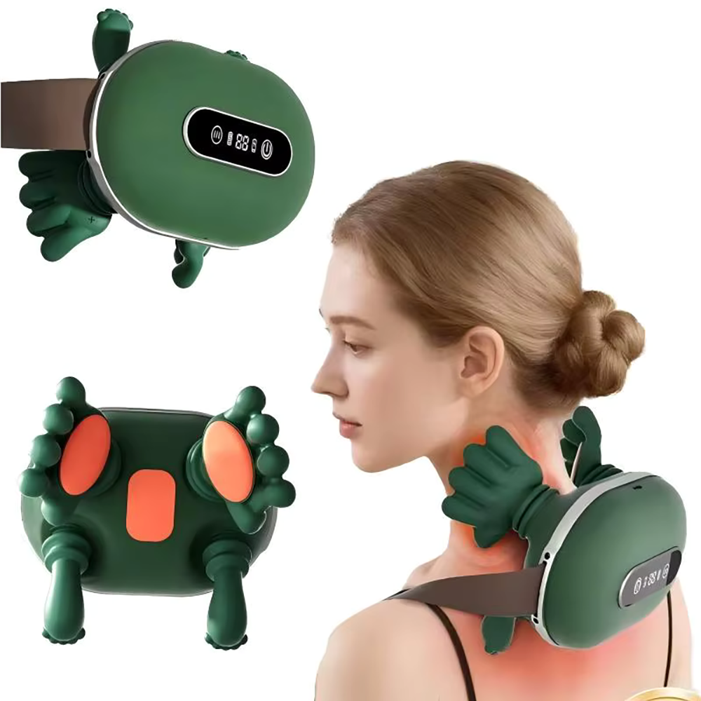 Electric Neck Massager with Heat & Multi-Node Heads