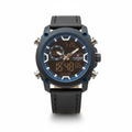 Naviforce Dual-Display Watch – Black Leather Strap