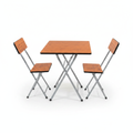 X-Shape Foldable Table Set with 2 Chairs