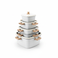 White Square Cookware Set - White Background